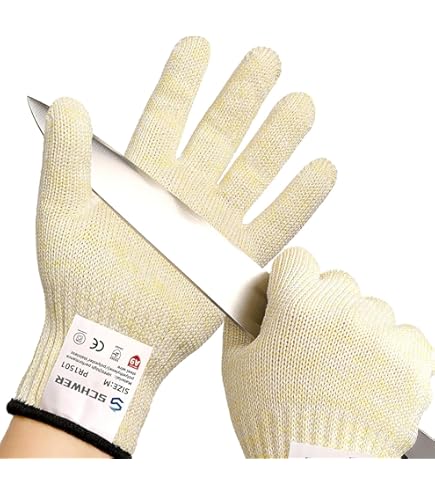 Cut Resistant Gloves Food Grade Level 5 Protection, Safety Kitchen Cuts Gloves For Oyster Shucking, Fish Fillet Processing, Mandolin Slicing, Meat Cutting And Wood Carving, 1 Pair (Large