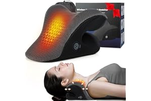 UPALLED Wireless Heated Neck Stretcher for Pain Relief, Portable Cordless Neck Shoulder Cervical Traction Device with Graphene Heating Pad No Smell Magnetic Therapy Case Relaxer for TMJ Migraine Spine Alignme