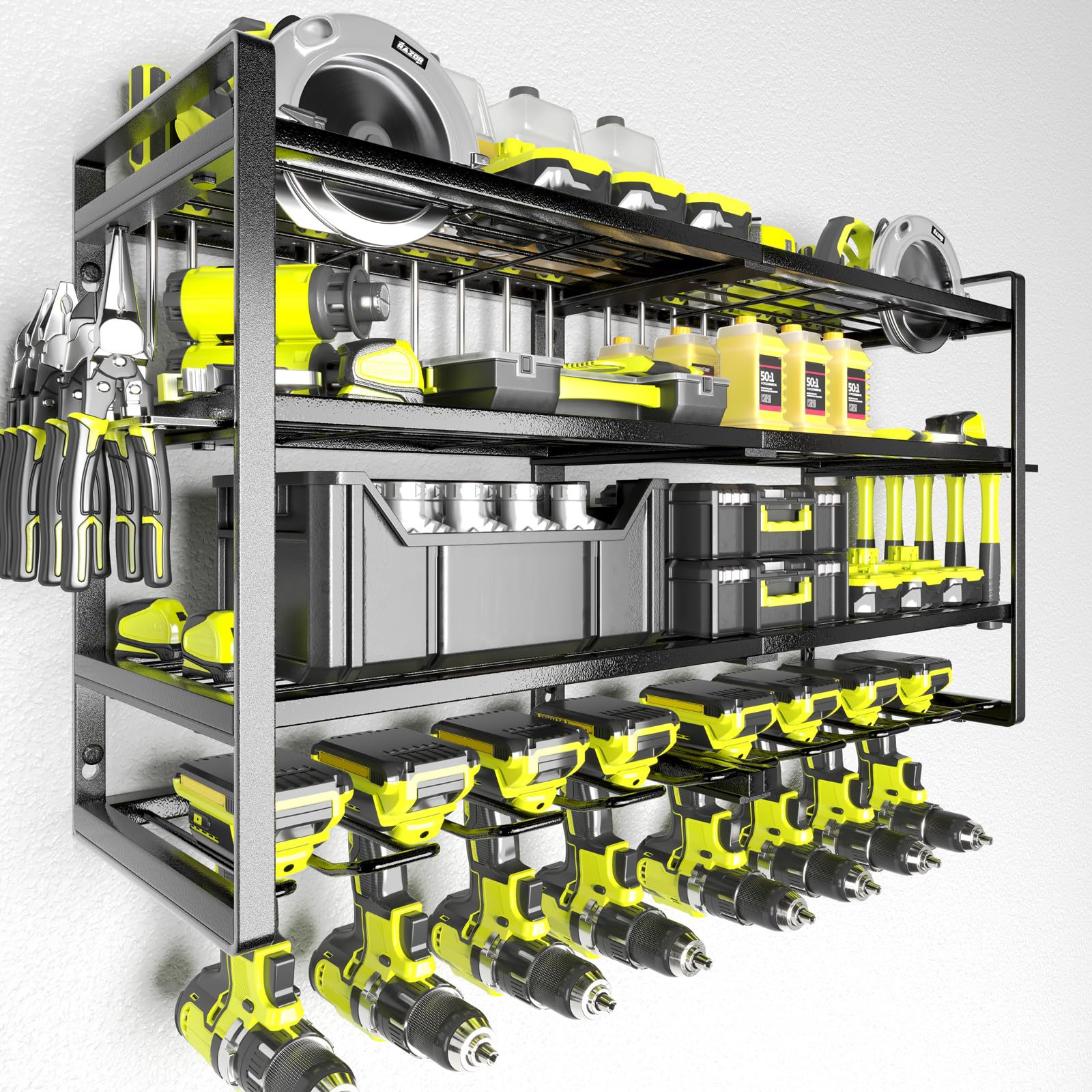 KAFAHOM Power Tool Organizer-8 Drill Holder Wall