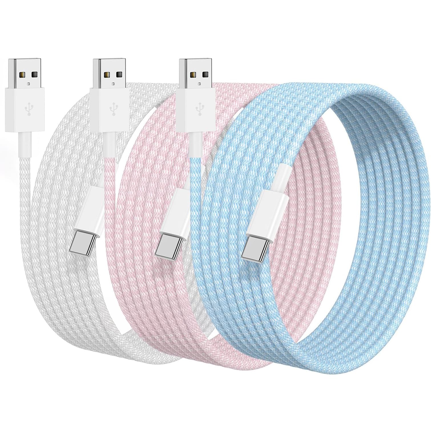 Photo 1 of [Apple MFi Certified] Car Carplay Cable for iPhone 17, 3Pack 6Ft USB A to C Cable 60W Fast Car Charger Colorful Woven Cord Screen Sync for iPhone 17/Air/16/15 Pro Max, iPad Pro, Air, Mini, iPad10