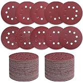 170 PCS 5 Inch 8-Hole Sanding Discs, Round Hook and Loop | For Random Orbital Sander, 40 60 80 120 150 220 320 400 600 800 Grits, Sandpaper Assortment Pack