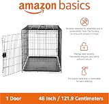 Amazon Basics XXL Metal Dog Crate Cage with Tray Black 122 cm view 2