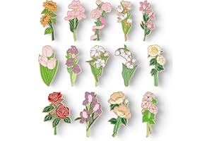 Lot de 14 broches florales en émail pour vêtements, sacs à dos, cadeaux esthétiques, pour enseignants