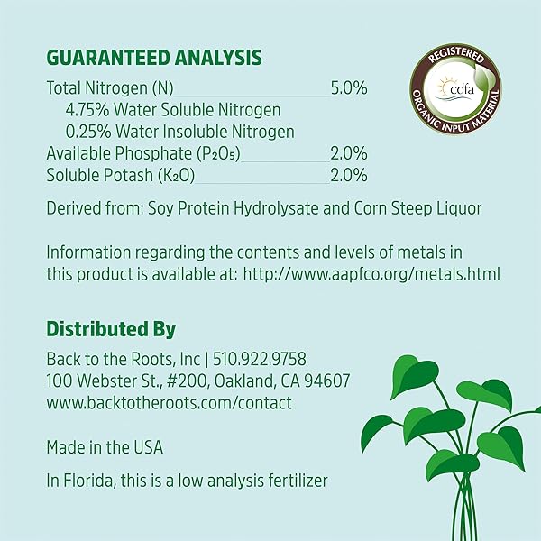 BACK TO THE ROOTS NATURAL & ORGANIC INDOOR PLANT FOOD (16OZ VALUE SIZE – 95 FEEDS!), GREAT FOR HOUSEPLANTS, LOW ODOR, VEGAN, EASY TO APPLY LIQUID FORMULA