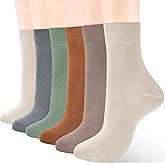 ATBITER Women's Thin Cotton Crew Socks - Soft Above Ankle Bootie Casual Dress Socks 6-Pairs
