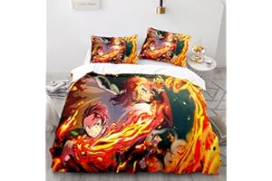 HVEEUL Anime 3D Demon Slayer: Duvet Cover 3 Piece Bedding Set,Teen Comforter Cover Set Super Soft Duvet Cover with Pillowcase(Style 6 Full: 78"x90"