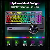 TECKNET RGB Gaming Keyboard UK Layout USB Wired 15-Zone RGB 105 Keys view 6