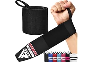 RDX Weight Lifting Wrist Support Wraps (Pair), IPL USPA Approved, Elasticated Pro 18” Cotton Straps, Thumb Loop, Powerlifting