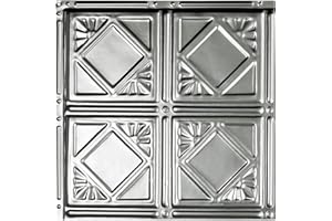 Great Lakes Tin Ludington Unfinished Ceiling Tiles - Perfect for DIY and Home Renovation Projects - Easy to Install (12X12 Inch Sample)