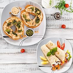 Square Dinnerware Set, MEKY Glassware 18-Piece