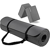 BalanceFrom All Purpose 1/2-Inch Extra Thick High Density Anti-Tear Exercise Yoga Mat with Carrying Strap with Optional Yoga 