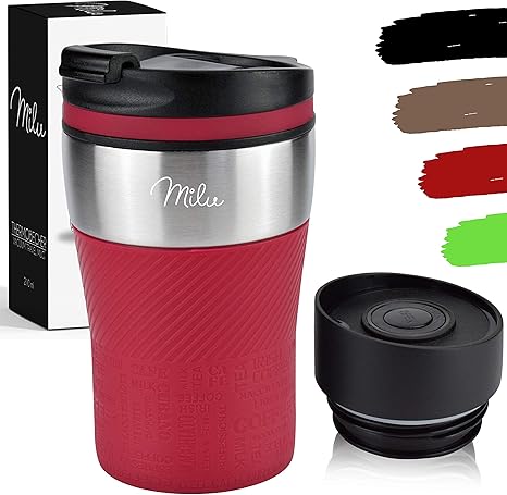 Milu Thermobecher Isolierbecher Kaffeebecher To Go 210ml 100 Auslaufsicher Trinkbecher Aus Edelstahl Autobecher Doppelwand Isolierung Thermo Becher Travel Mug Rot Amazon De Kuche Haushalt