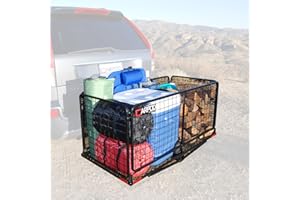 Carpod Cargo Carrier Hitch Basket, Cargo Volume 14 cu ft, Weight Capacity 450 lb. Durable/Reliable One-Piece Welded Galvanized Frames Folds Flat For Easy Storage, Assembles In 5 Minutes, True 2” Shank