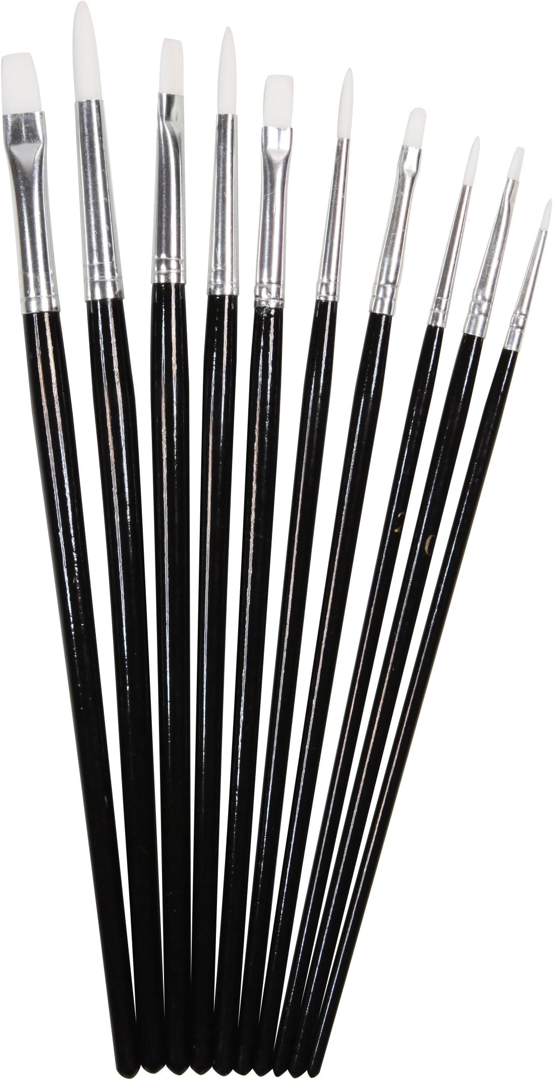 Alvin, ABP103, Hobby Brush Set, Short Handle Brushes - 10 Assorted Pieces