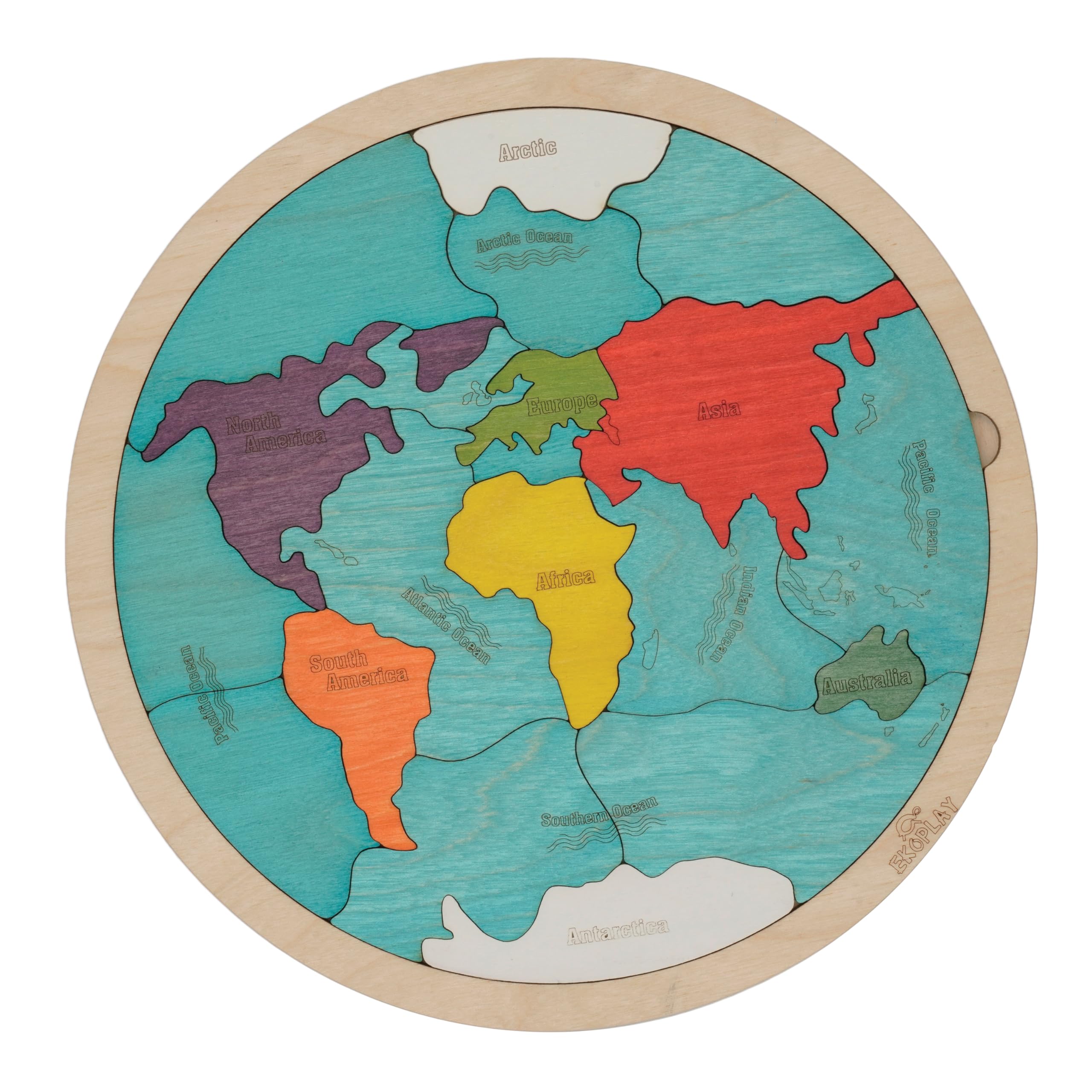7 Continents & 5 Oceans of The Earth Wooden Jigsaw Puzzle for Kids | 26 Puzzle Pieces | Learning & Educational Toy Gift for Boys & Girls Ages 3 Years and Above — image 1