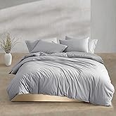 Calvin Klein - Queen Comforter Set, Modern Cotton Washed Percale Bedding with Matching Shams, Oeko-Tex Certified (Washed Percale Steel Blue, Queen)