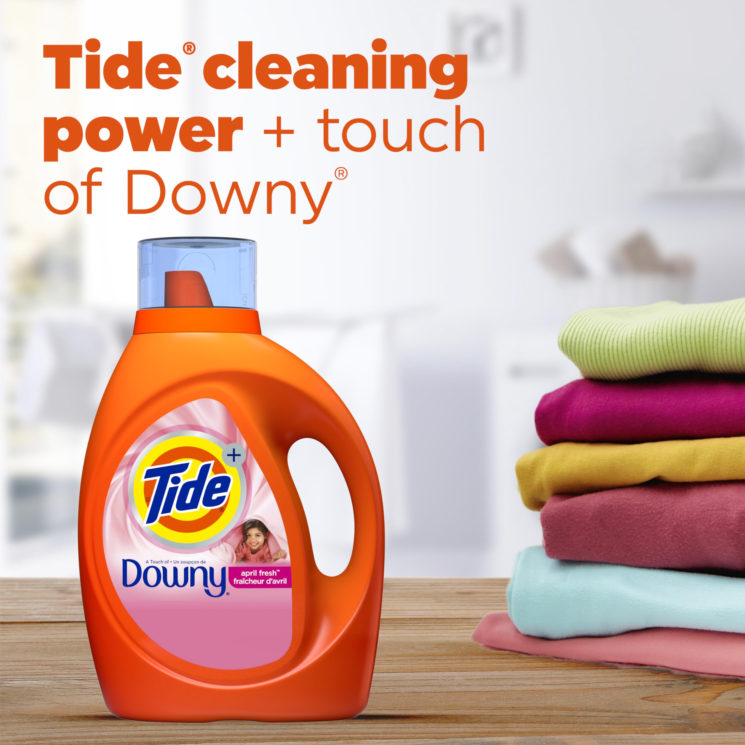 Tide with Downy Liquid Laundry Detergent Soap, High Efficiency (HE), April Fresh Scent, 84 Fl Oz, 59 Loads (Packaging May Vary)