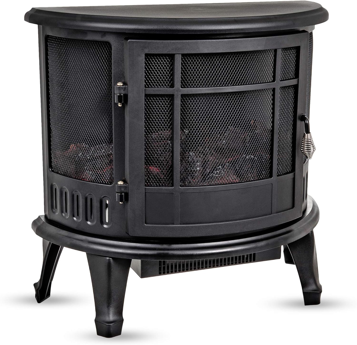 Super Saturday Fineway Electric Stove Heater With Log Burner Flame Effect Fire ndash 1800W Black