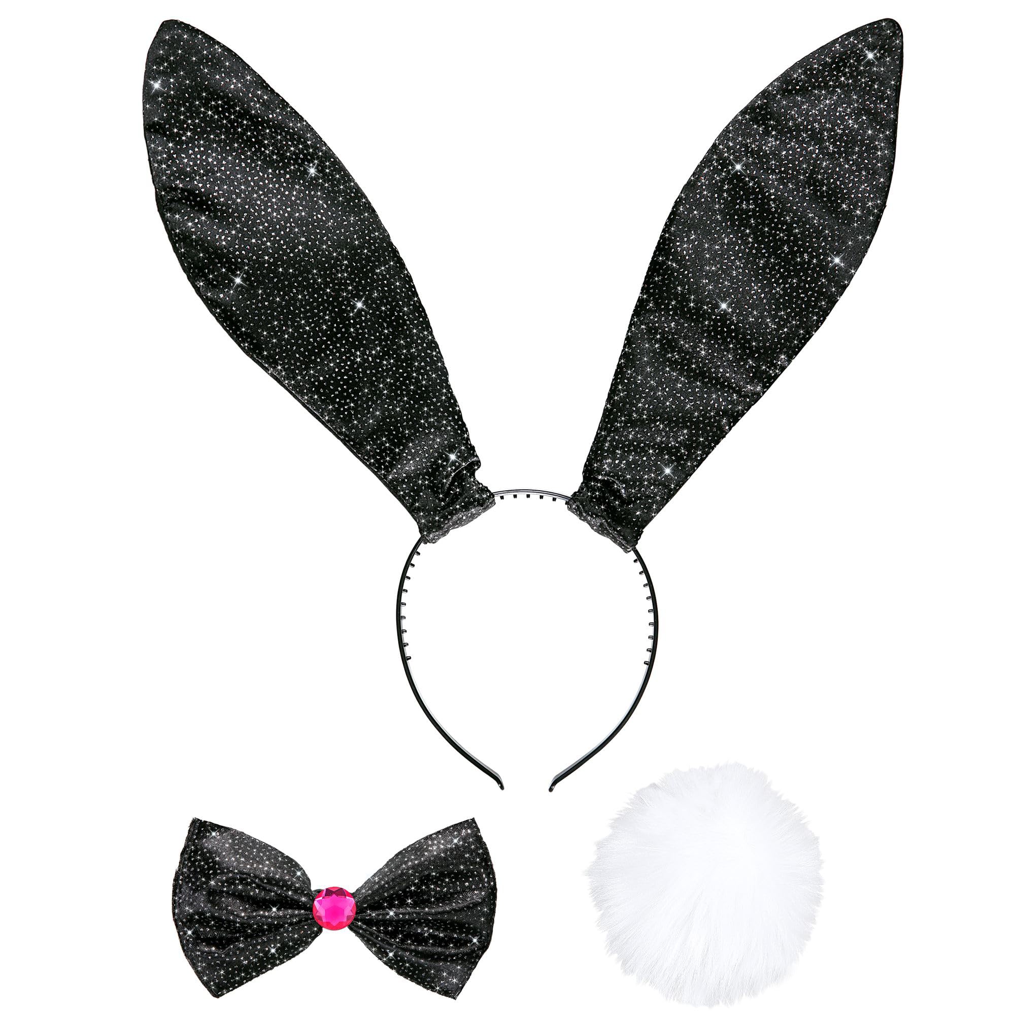 Glitter Bunny Dress Up Set - Black Accessory for Fancy Dress โ image 1