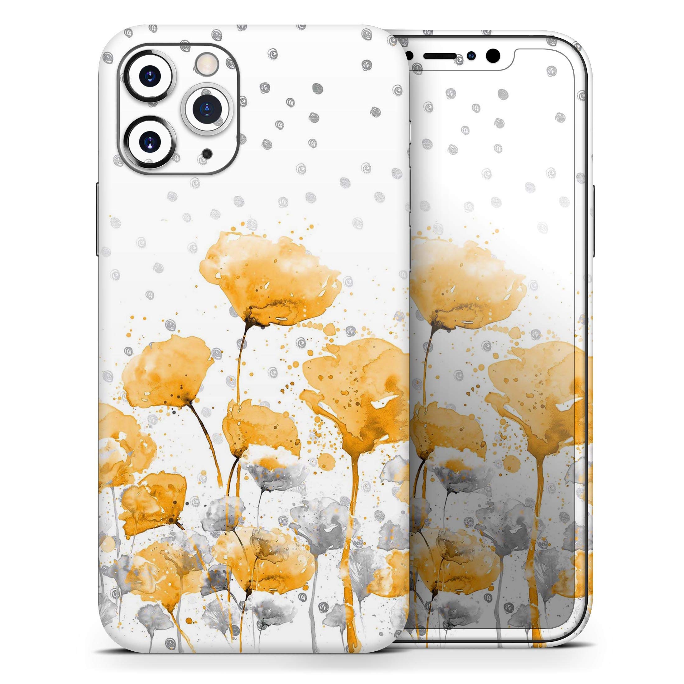 Design Skinz Karamfila Yellow & Gray Floral V1