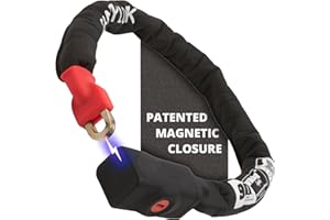 Seatylock Viking Bike Chain Lock with Key - Magnetic Patented Sold Secure Silver Rated - Heavy Duty Anti Theft - Smart Ultra Security Bicycle Lock (35.5 Inch)