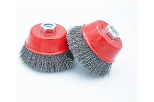 Eco Walker 4 Inch Wire Cup Brush Set for Angle Grinder Ideal for Paint Stripping and Heavy Duty Conditioning, 5/8-11 Threaded Arbor (2)