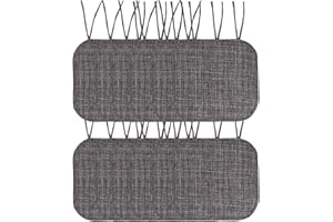 Sweet Home Collection Chair Cushion Memory Foam Pads with Ties Honeycomb Pattern Slip Non Skid Rubber Back Rounded Square 16" x 16" Seat Cover, 12 Pack, Aria Gray/Black 4 Pack