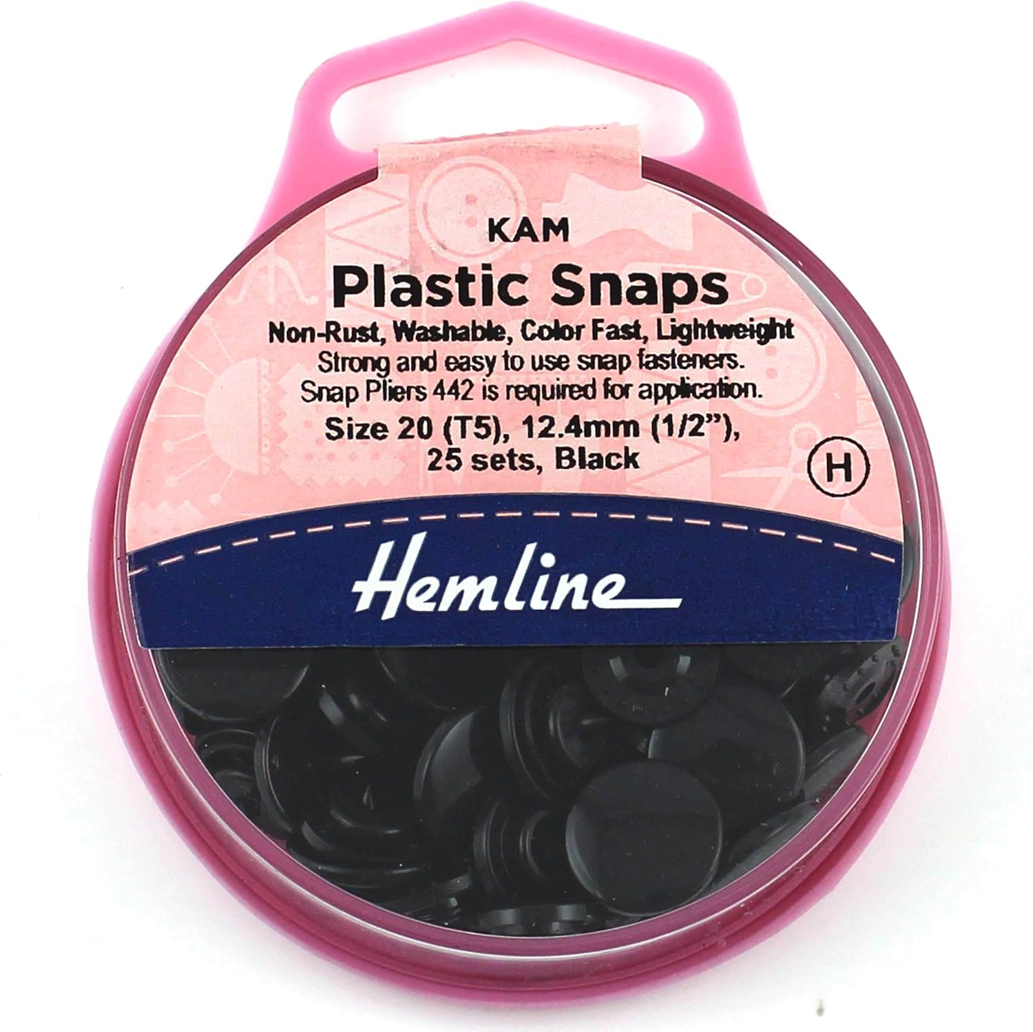 KAM Plastic Snaps 25 x 12.4mm Sets Black Amazon.co.uk Kitchen & Home
