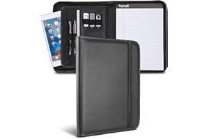 Samsill Professional Portfolio with Zippered Closure, Junior Size, 7 inch x 10 inch Writing Pad, Interior Pocket Fits 10.1 In