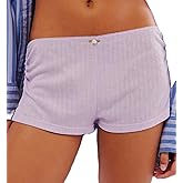 KMBANGI Y2k Sexy Micro Shorts for Women Low Waist Side Slit Boyshort Slim Booty Shorts Lounge Pj Bottom Cute Sleepwear