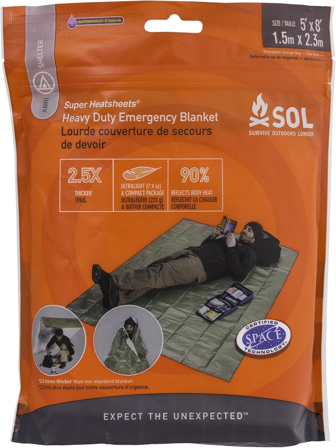 Survive Outdoors Longer Heavy Duty Emergency Blanket, 0.412 Pound
