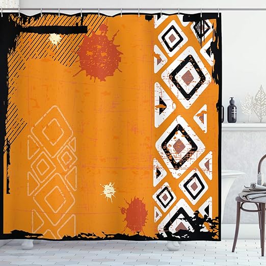 Amazon Com Ambesonne Tribal Shower Curtain Design With Bold