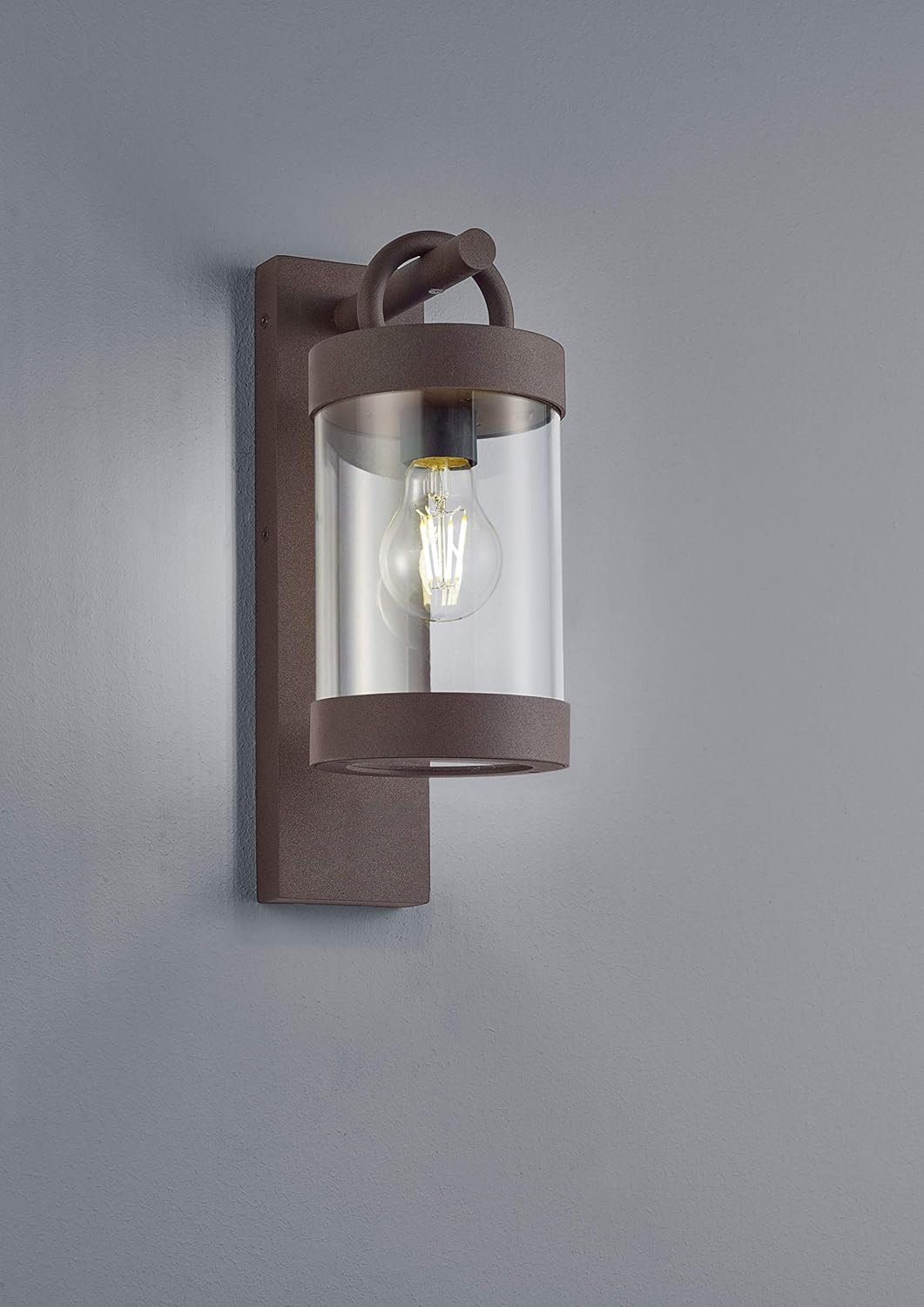 Trio Leuchten Sambesi 204160124 Outdoor Wall Light Cast Aluminium Rust-Coloured Acrylic Clear Excl. 1 x E27 - Image 3