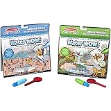 Melissa & Doug Water Wow Reusable Color-with-Water Deluxe Travel Activity Pad 2 Pack – Around Town, Animal Antics