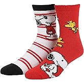 Bioworld Peanuts Snoopy and Woodstock Womens Chenille Cozy Crew Socks