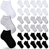 Handepo 50 Pairs Toddler Ankle Socks Low Cut Kids Crew Half Cushion Low Rise Sock Bulk for Babies Boys Girls