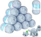Ilauke 12 Pack Double Knitting Yarn 50g Gray-Blue 1200M Acrylic Wool