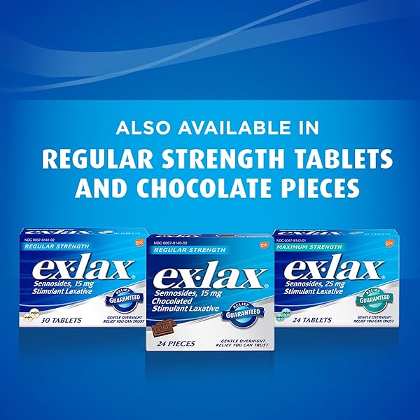 EX-LAX MAXIMUM STRENGTH STIMULANT LAXATIVE CONSTIPATION RELIEF PILLS FOR OCCASIONAL CONSTIPATION, GENTLE LAXATIVES – 24 COUNT
