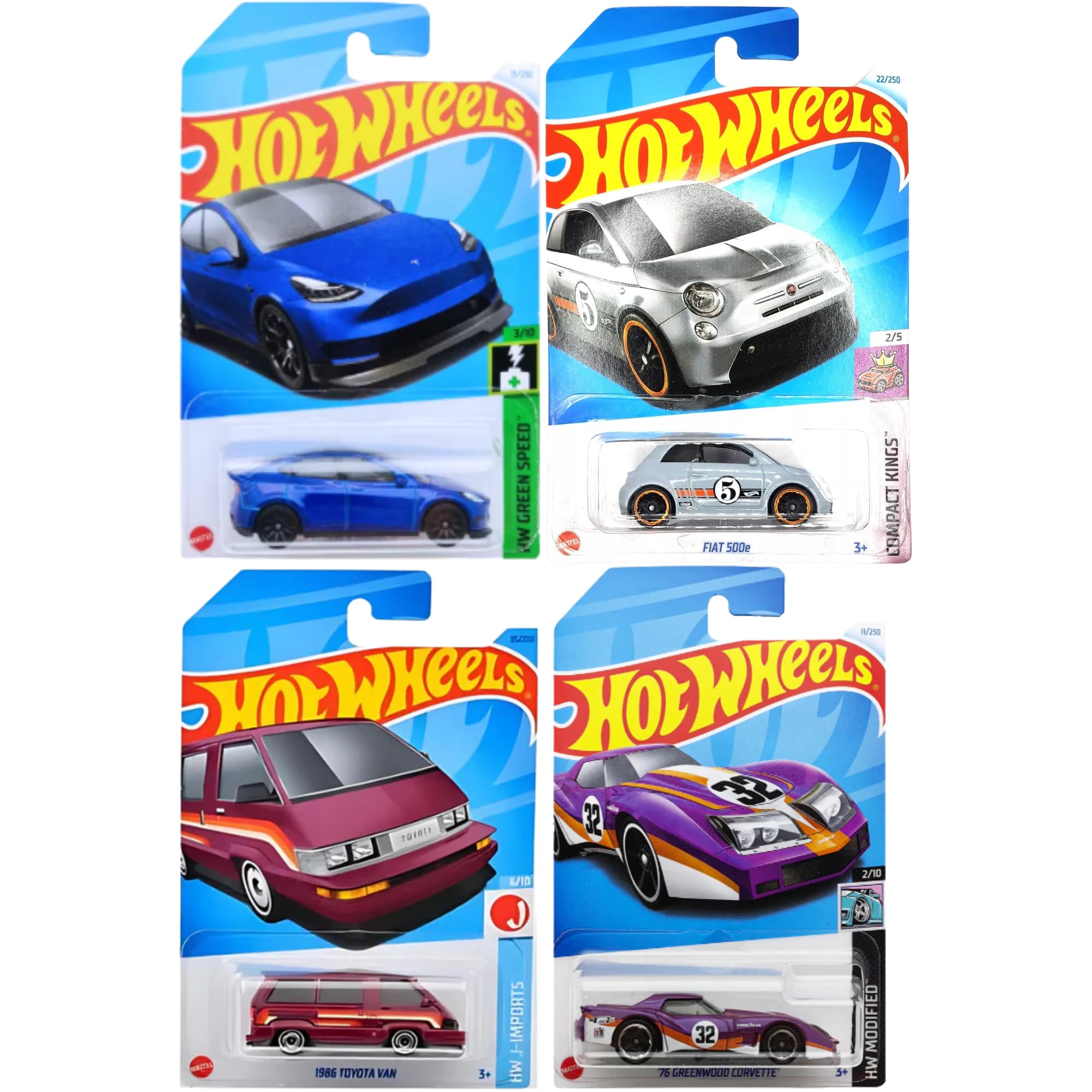 Hot Wheels 1:64 Scale Cars, Racecars, Trucks & Bikes - (4 Pack - Set 9)