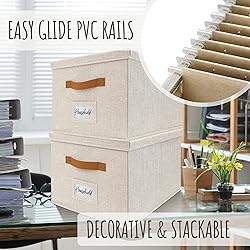 ZICOTO Decorative File Organizer Box Set of 2