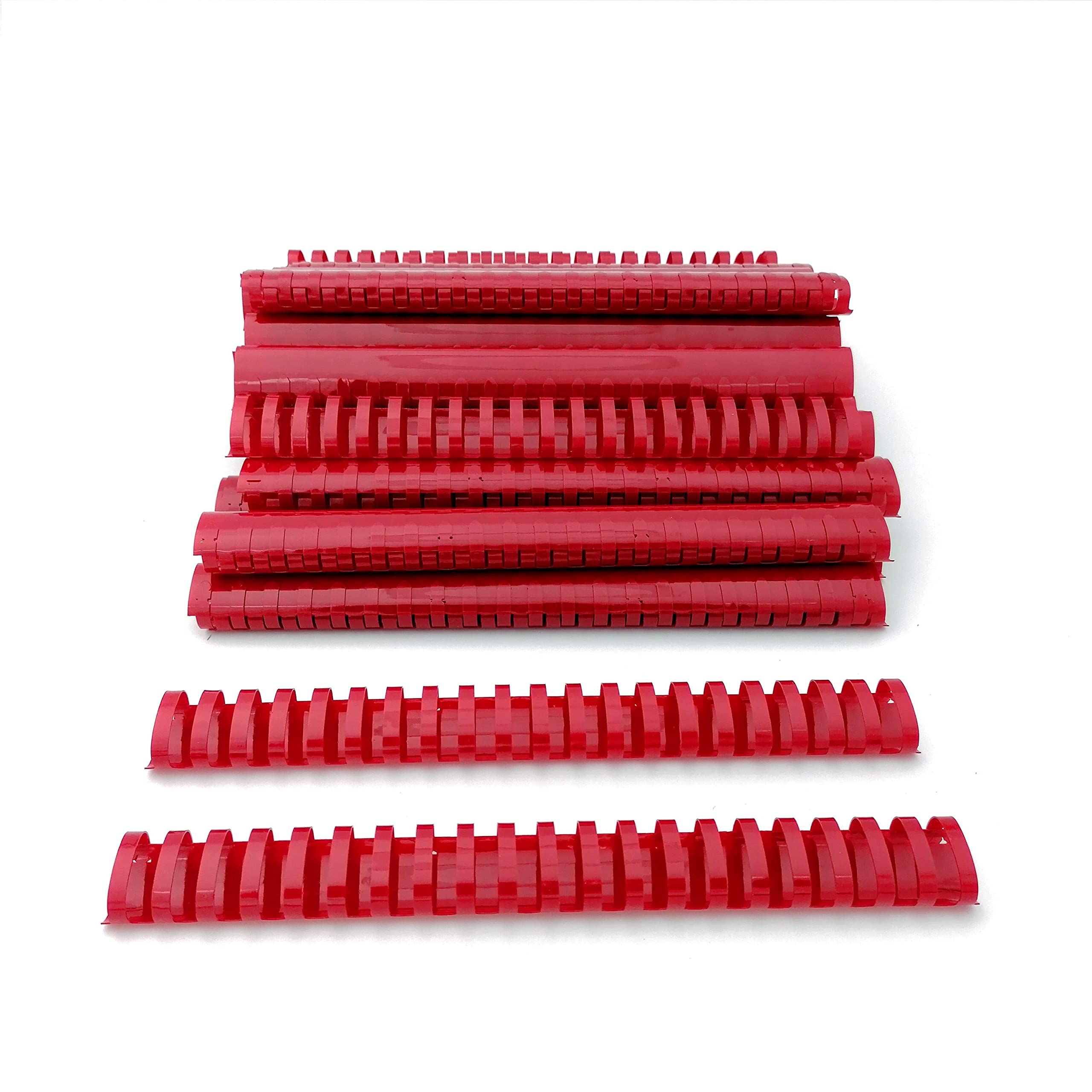 Plastic Spiral Binding Backs, 21 Rings Diameter 32 mm, Size A4, Capacity 241-280 Sheets, Red, Pack of 50