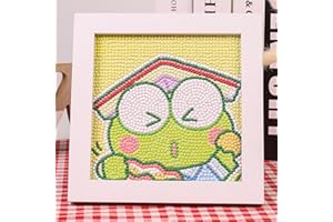 ROFOLO Diamond Art Painting Kit for Kids with Frame Art and Crafts for Kids，Full Drill Painting by Number Kits Home Decoration(School-Green)