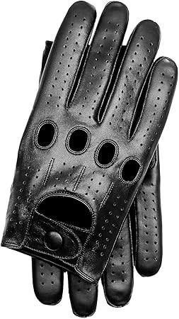 Riparo Motorsports Echte Lederhandschuhe f/&uuml;r M/&auml;nner Gro/&szlig; Schwarz Roter Faden