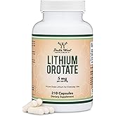 Lithium Orotate 5mg of Elemental Lithium for Cognition and Brain Health, 210 Capsules (Third Party Tested, Vegan Safe, Non-GMO) by Double Wood Supplements