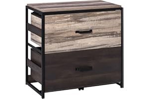 Vinsetto Lateral Filing Cabinet with 2 Drawers, File Cabinet with Hanging Bar, Home Office Organizer for A4 Letter Legal Size