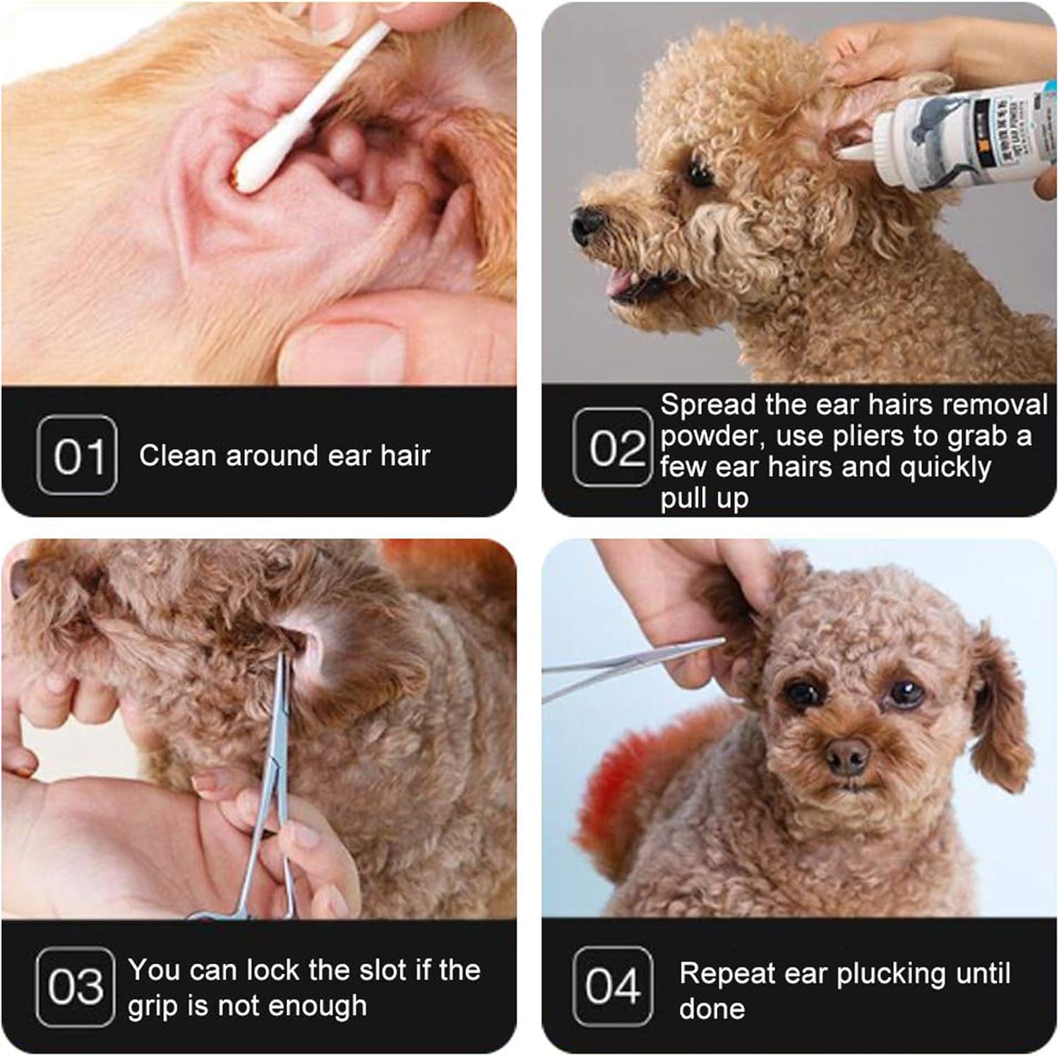 Dog Grooming Scissors clamp 14 cm serrated teeth for Pet Grooming Dog Ear Hair Puller Locking - Image 4