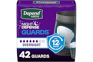 Depend Guards Incontinence Pads for Men, Overnight Absorbency, 42 Count, Packaging May Vary