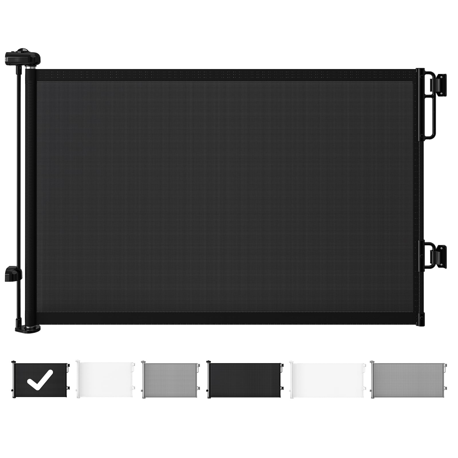 Photo 1 of Cumbor Baby Gate Dog Gate Retractable for Stairs Indoor, Extends up to 55" Wide Mesh Dog Gate for Doorways, 34" Tall Safety Dog Gates for The House, Easy to Use Pet Gate for Stairway & Ourdoors, Black