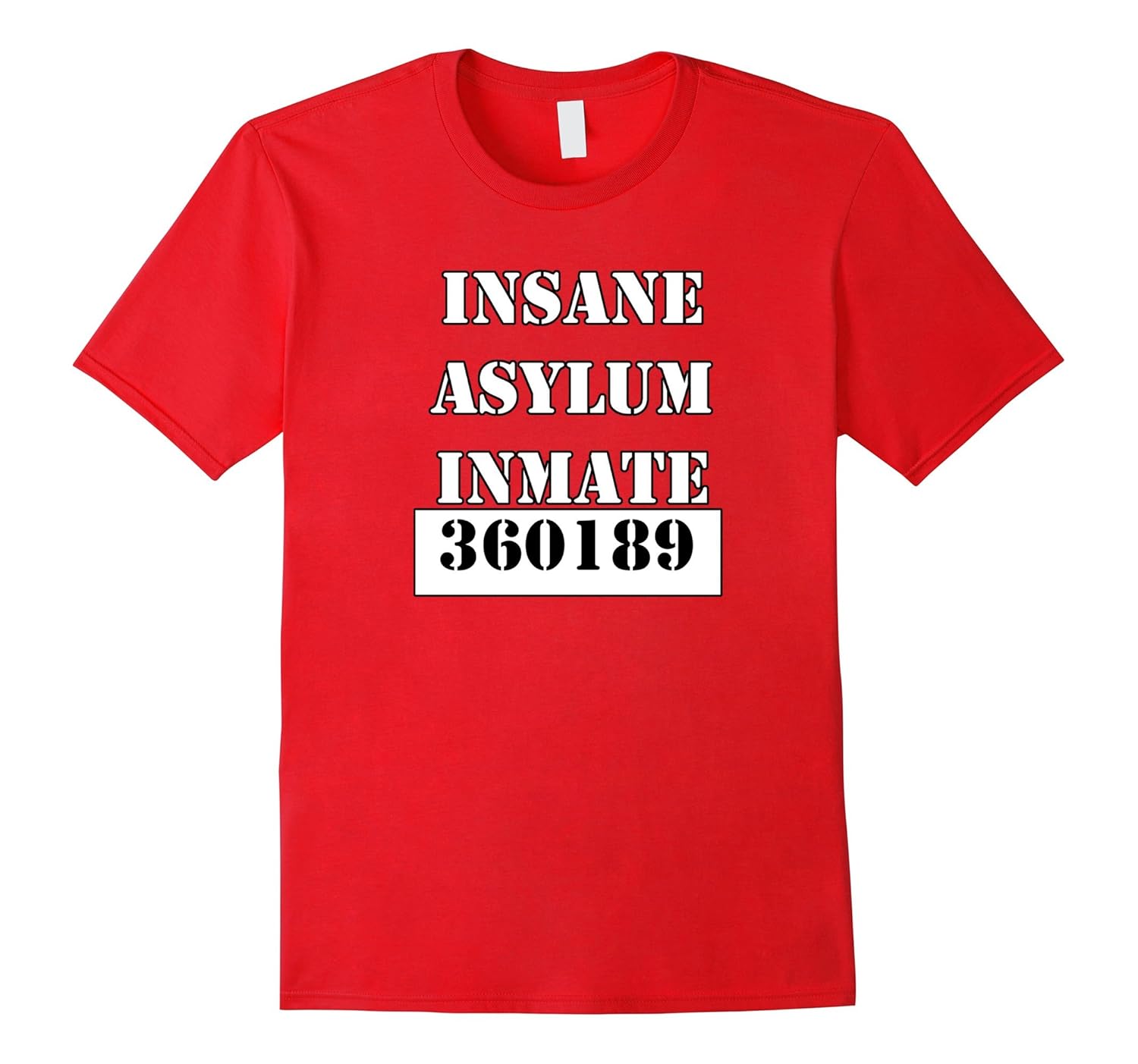 Mens Halloween Inmate Prison Costume Shirt Insane Asylum Inmate-T-Shirt