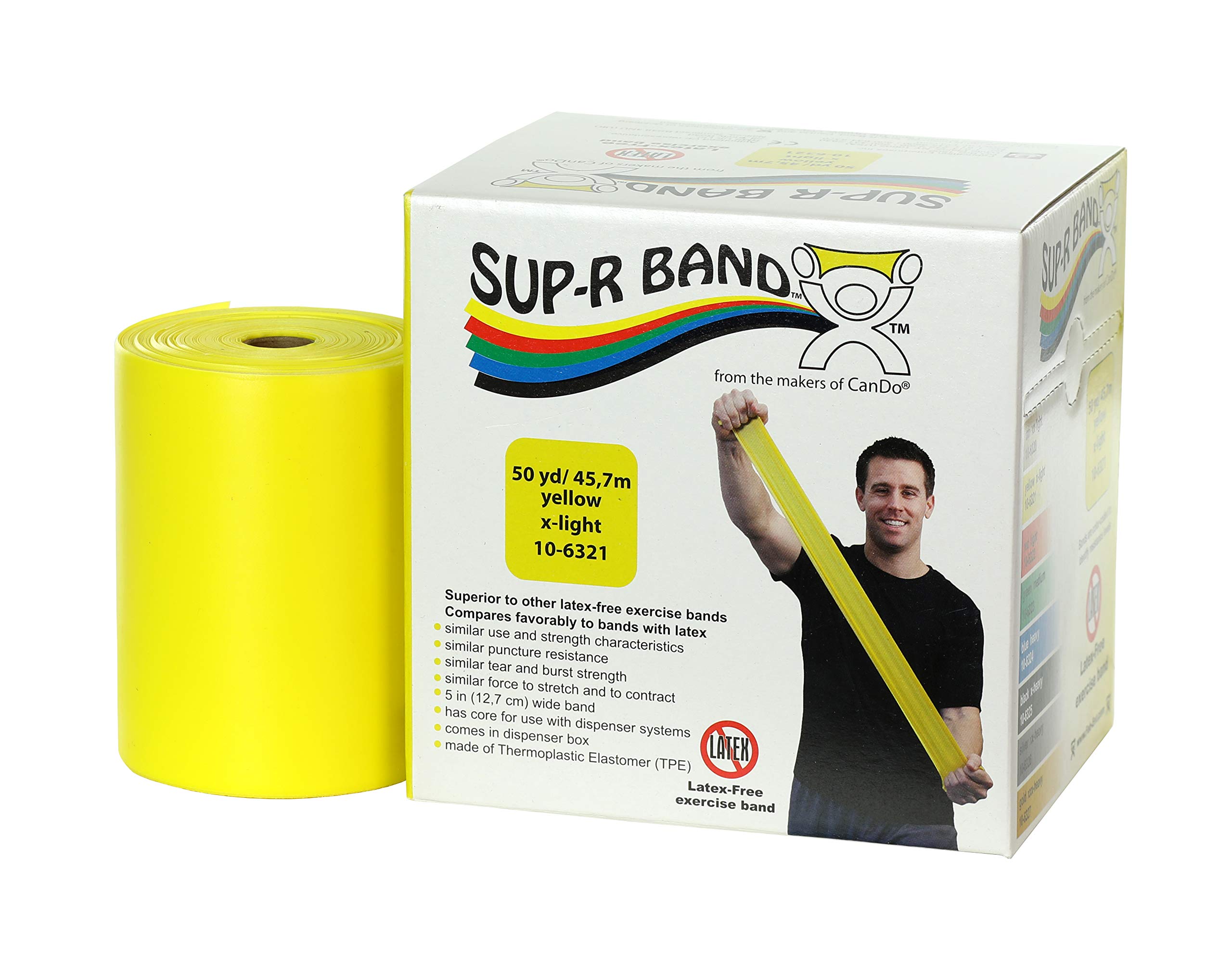 CanDo 1020826 Sup-R Band, 50 yd., X-Light, Yellow - alternative to dumbbells — image 1